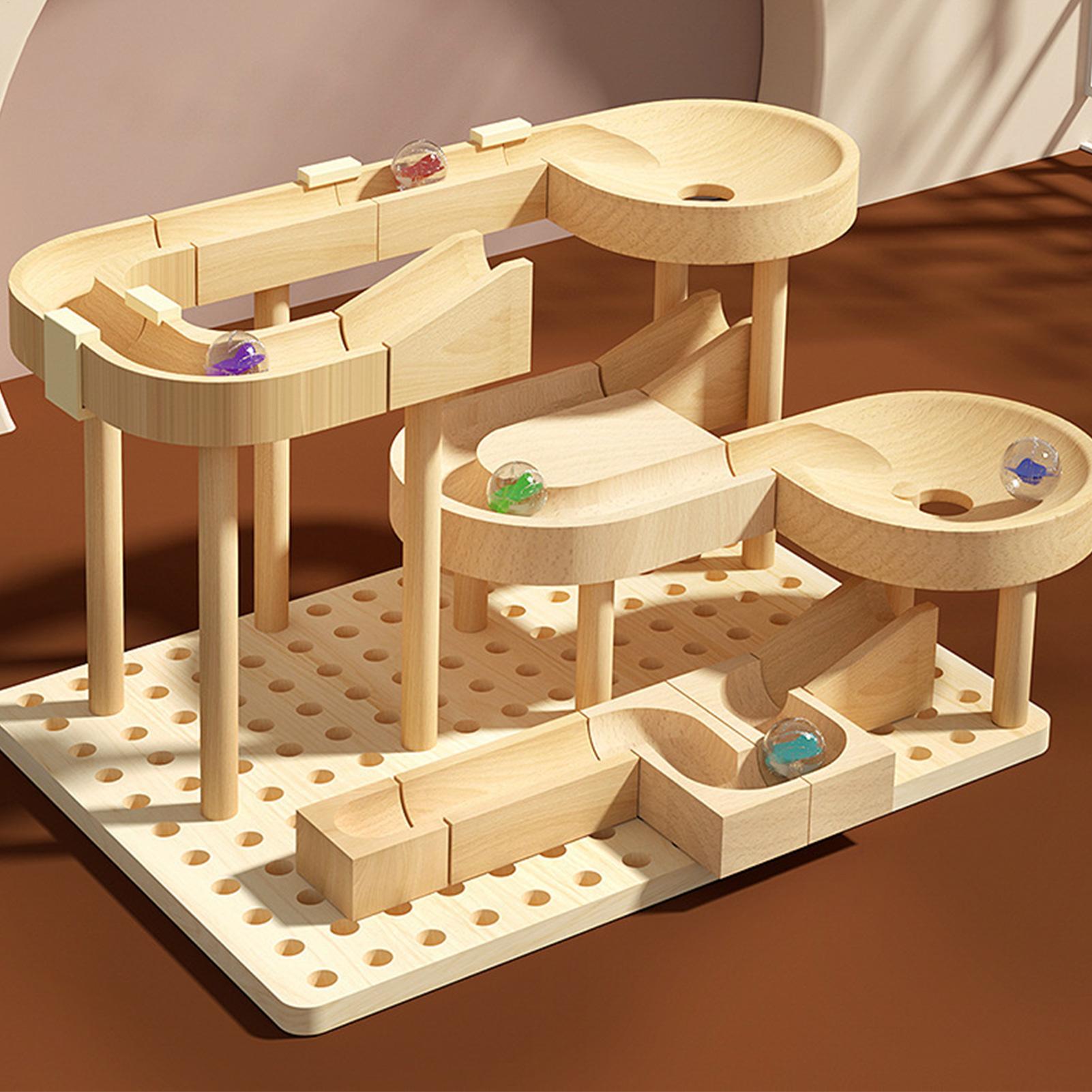 Board Game Race Track - Ahşap Mermer Labirent Yarış Pisti Oyunu