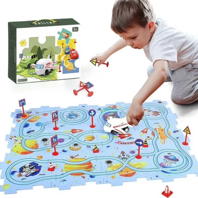 Board Game Race Track - Çocuk eğitim bulmaca parça araba çocuklar