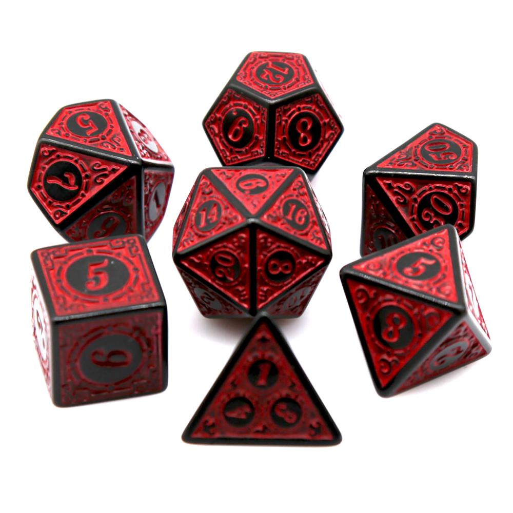 7 adet siyah kırmızı akrilik ç - Board Game Rpg incelemesi ve fiyatı